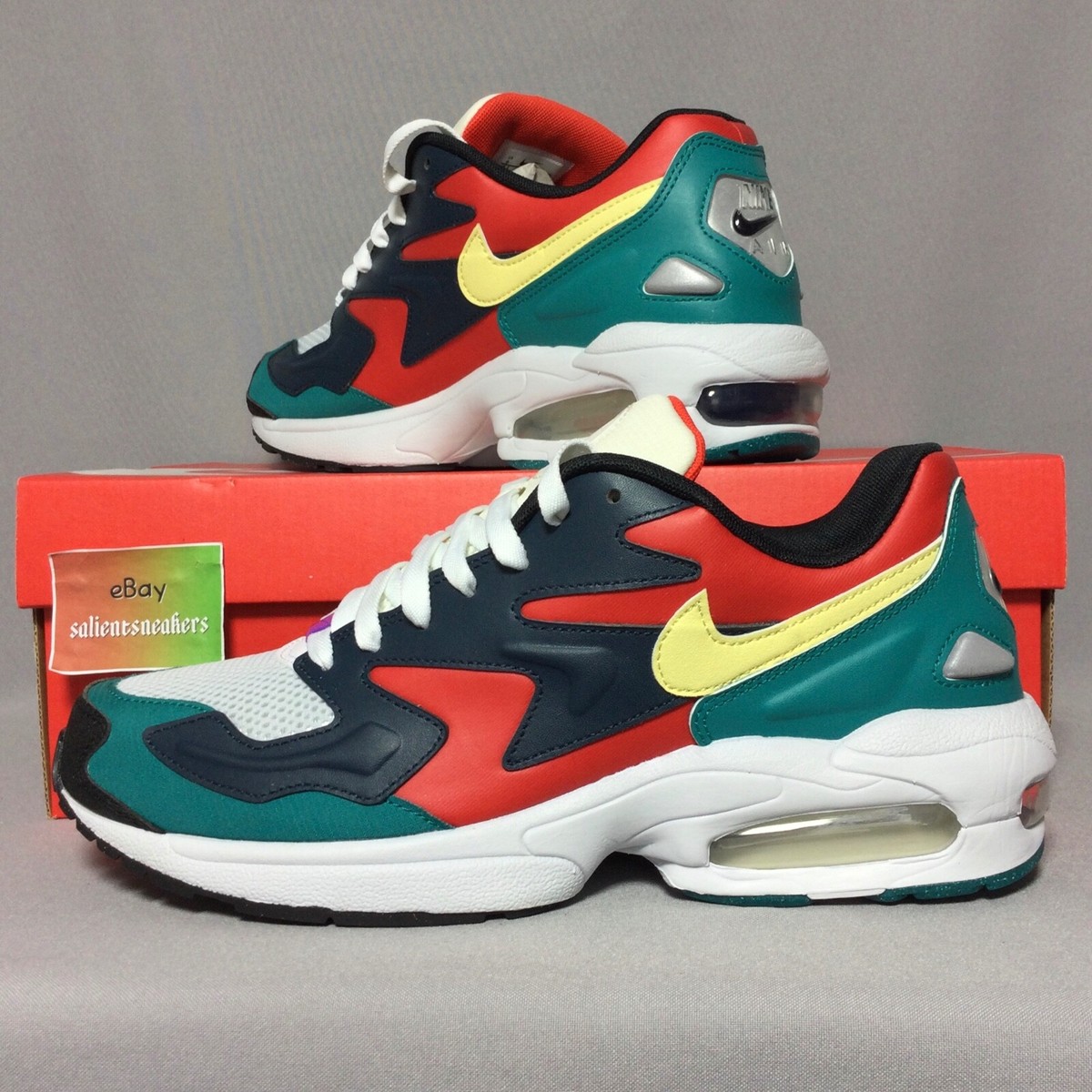 lime green and red air max