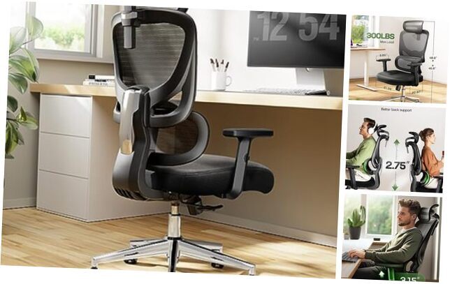 Ergonomic Office Gaming Chair with Height Adjustment in Carbon Black-image