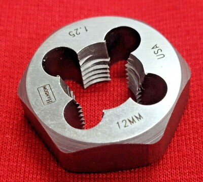 9742 M12 X 1.25 Metric 1'' Hex Die Irwin RH Carbon Steel 12MM USA Rethread