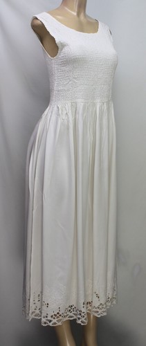 Hibis Lace Works Women's 2PC Maxi Dress Embroidered Eyelet Detail White Size XL - Picture 10 of 13