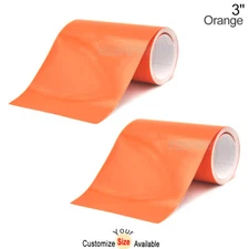 2x 3" x 78" DIY Orange Racing Stripes Car Hood Vinyl Tape Sticker Body Decals