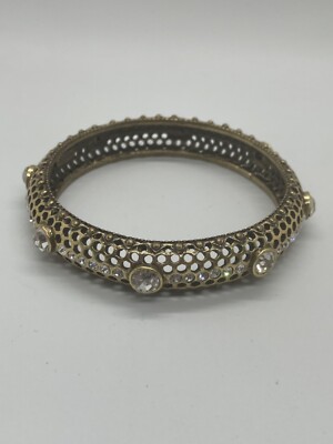 IMAN Chic Vintage looking Crystal and Meta Mesh Bangle