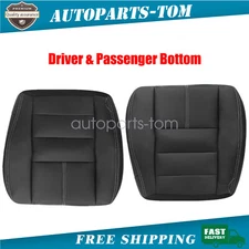 For 2008-2010 Ford F250 F350 Driver & Passenger Bottom Leather Seat Cover Black