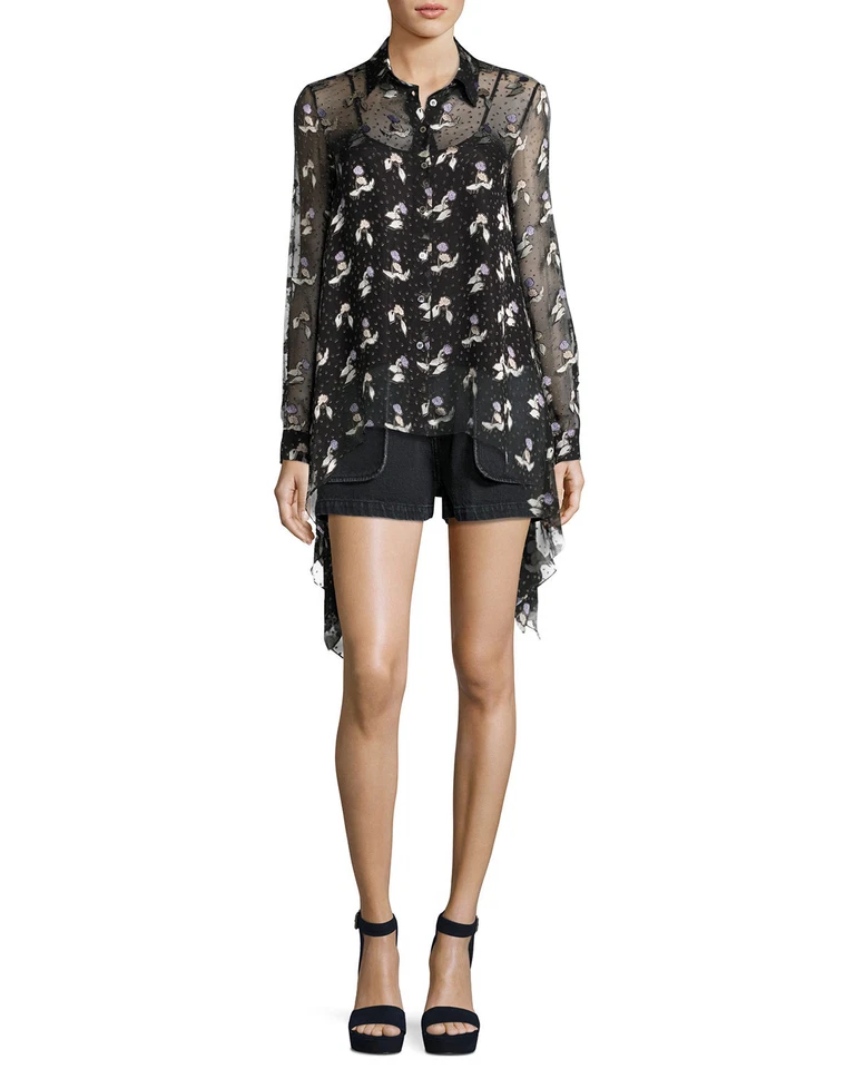 Blusa floral nova com etiquetas US$ 350 cerimônia de abertura gestos burnout S17AAH12087 tamanho 0 - Imagem 2 de 4