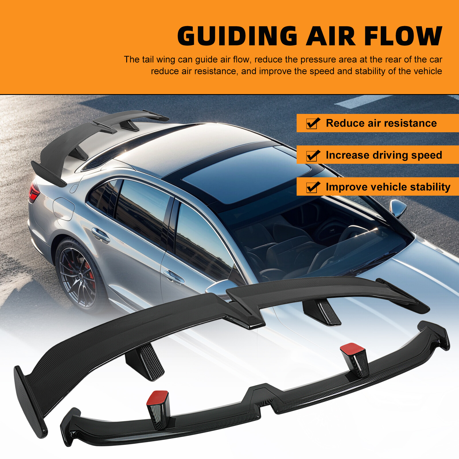 55" PRO Style Rear Trunk Spoiler Wing Carbon Fiber For 2014-2021 Maserati Ghibli