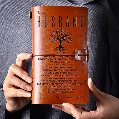 Husband Gifts from Wife Romantic - to My Husband Leather Journal Notebook - I - Picture 3 of 7