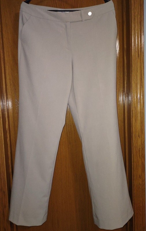 Calvin Klein Wide Leg High Waist Khaki Dress Pant, Size 10 R, Excellent, Classy