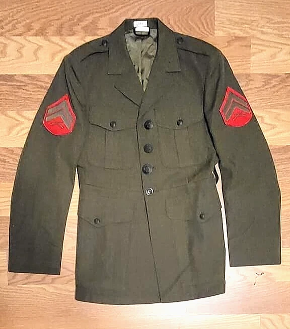 US MARINE CORPS VINTAGE SERVICE ALPHA JACKET GREEN COAT UNIFORM
