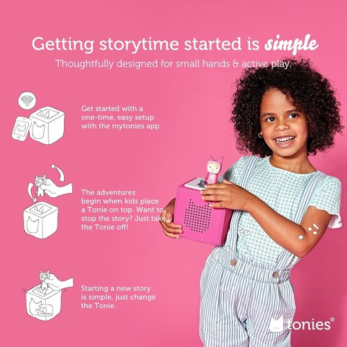 Screen-Free Pink Toniebox Audio Set: Includes Cat in the Hat & Playtime Puppy - Picture 6 of 8