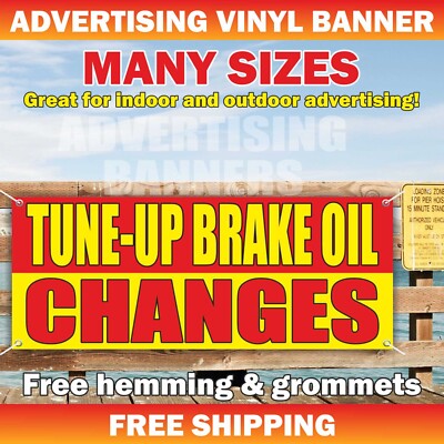 OIL CHANGE Advertising Banner Vinyl Sign Tune Up Brakes auto repair service