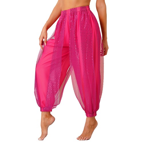 UK Women Belly Dance Bloomers Trousers Sequins Dots Chiffon Pants Party Clubwear - Picture 60 of 83
