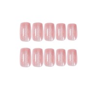 24 StüCk KüNstliche NäGel Glitzer Laser KatzenaugennäGel Rosa Aurora- ▽