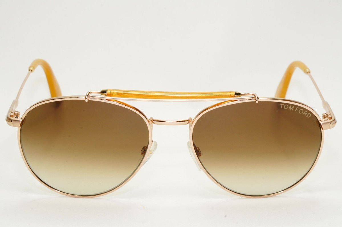 も*も様 トムフォード Colin TF338 28W Tom Ford Sunglasses Colin Gold Brown Gradient Small Pilot TF 338