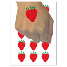 Strawberry Fruit Drawing Temporary Tattoo Water Resistant Fake Body Art Set
