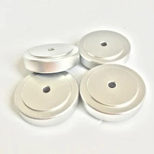 4 Aluminum Amp Feet, Amp head, Speaker Cabinet Feet W/Rubber Ring 40x10mm Silver