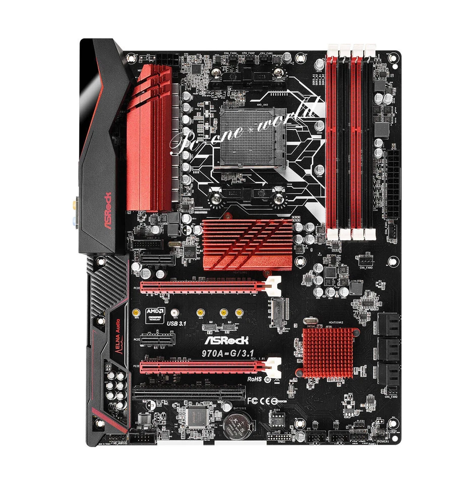 FOR Asrock 970A-G/3.1 Socket AM3+ AM3 AMD 970 DDR3 DIMM USB 3.1 Motherboard - Image 2 of 4