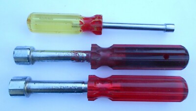 Vintage Amalite SAE 1/4'', 9/16'' & 5/8'' Nut Drivers (3) Made in U.S.A.