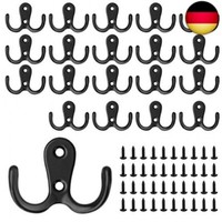 20 StüCk Kleiderhaken, Haken Garderobe Doppelt Wandhaken Retro Haken Wand Metall
