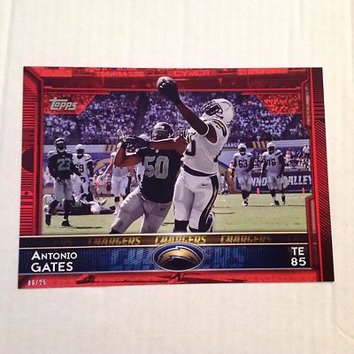 #215 ANTONIO GATES Chargers Kent State TE MVP #ed/25 made Red 2015 Topps  5x7