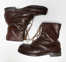 Vintage CHIPPEWA Brown Leather Moc Toe Boots GOODYEAR Neolite Tread Size US 13 A