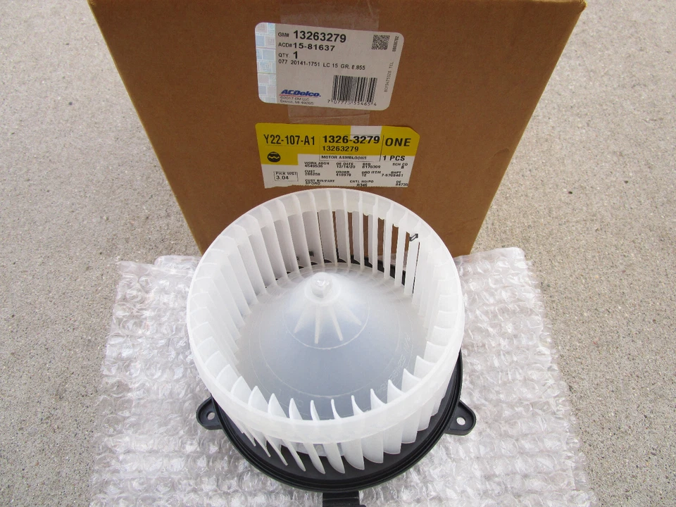 MOTOR SOPLADOR CALENTADOR AIRE ACONDICIONADO CHEVY BUICK 10-17 CON RUEDA FABRICANTE ORIGINAL NUEVO P/N 89019178 Foto 2 de 4