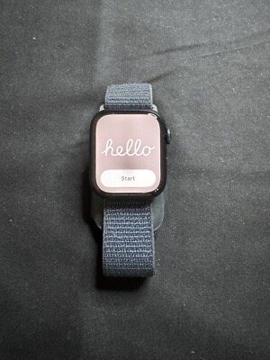 Apple Watch Series 9 41mm Aluminum Case with Sport Loop - Midnight, S/M (GPS)...