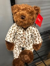 FAO Schwarz Teddy Bear Flannel Pajamas Plush Toy 2010 Never Played With Display