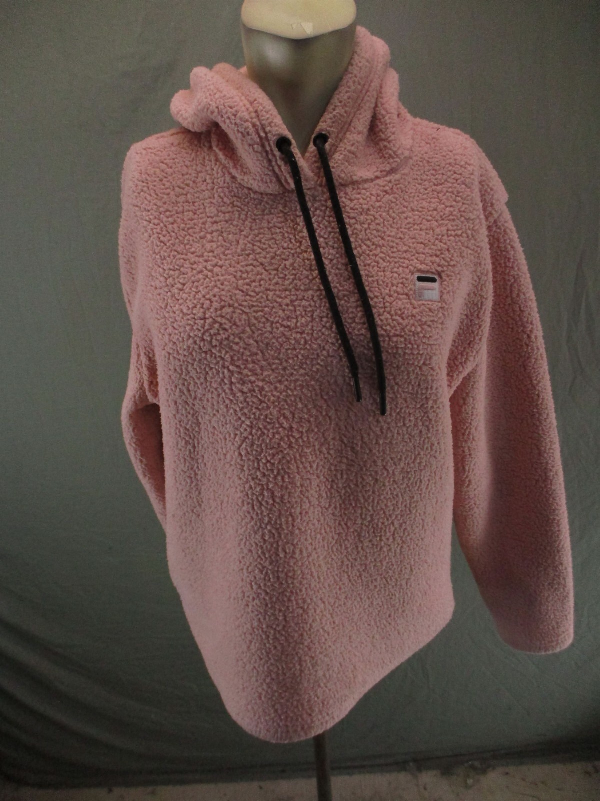 Felpa con cappuccio Hi Pile da donna rosa FILA taglia L misto cotone con cordini abbigliamento attivo 1RE23