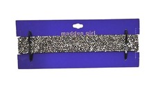 NEW MADDEN GIRL GUNMETAL TONE,CRYSTAL PAVE, BAND,CHOKER,NECKLACE