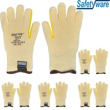 5 Pair Safetyware Level 5 Reinforced Cut Resistant Proof Safety Work Gloves Bulk