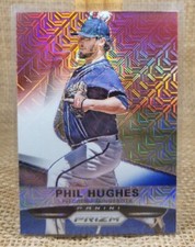 2015 Panini Prizm Phil Hughes Red White Blue Mojo Baseball Card #129 Twins A3