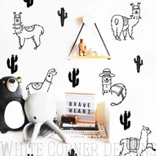  Alpacas Wall Decals - Nursery Decals, Cactus Decals, Alpaca Decals, Llama ga120