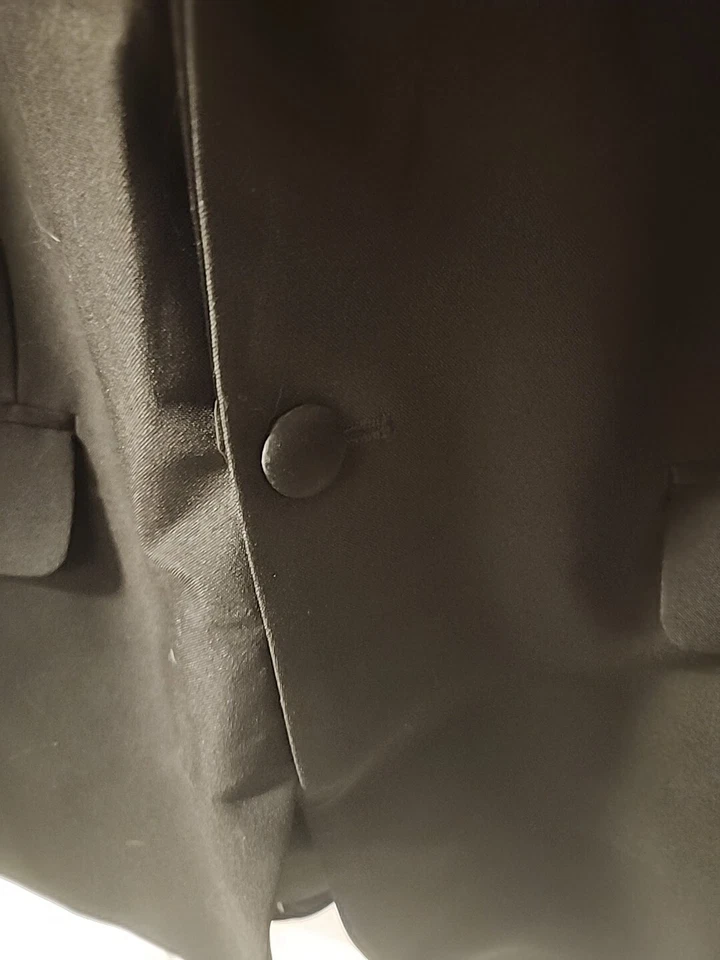 Formal Fashions Mens Size 42R Black Suit Jacket, Aport Coat Formal Wear 1 Button - Image 3 of 4