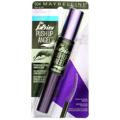 2 Pack Maybelline The Falsies Push Up Angel Waterproof Mascara, Very Black 50...