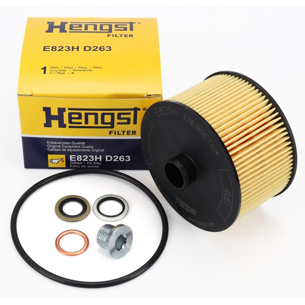 Hengst E823HD263 ÖLfilter + Schraube FüR Dacia Mercedes Nissan Renault Smart-image