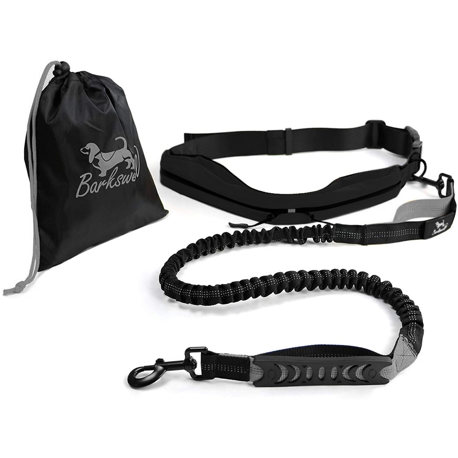 Barkswell Hands Free Dog Lead - Waist Belt Bungee Dog Lead for Running, Walking