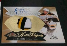 Fleer Showcase 2014/15  Rookie Patch Auto /375 of Seth Griffith BOSTON BRUINS