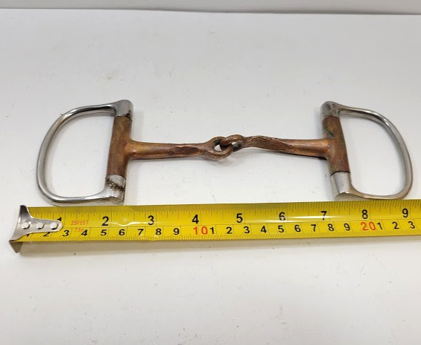 Copper Single Jointed 5"  D-ring Snaffle Horse Bit
