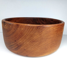 VTG Hand-Turned Wooden Bowl 9.5" Large Rustic Natural Solid Wood Salad/Serving