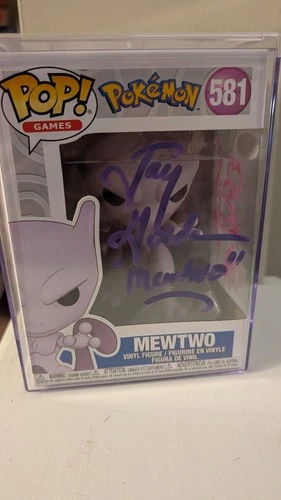 Jay Goede Signed Pokemon #581 Mewtwo Funko Pop! Vinyl Figure with Hardstack