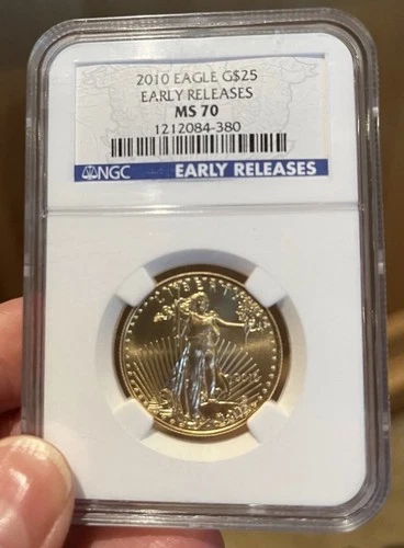 2010 Gold Eagle $25 NGC Early Release MS 70 Half-Ounce 1/2 oz Fine Gold