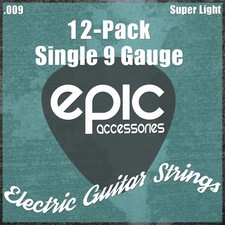 12-Pack .009 Gauge High E String Single Electric Guitar Strings Individually