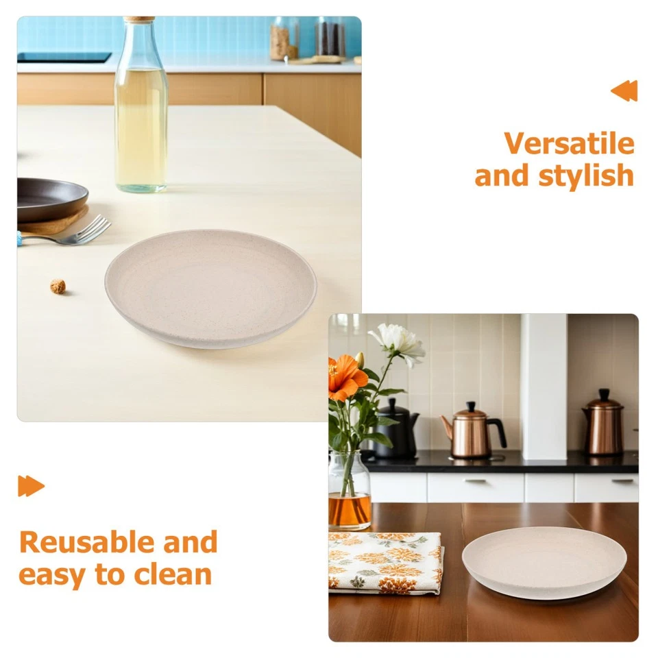 24 Stück tiefe Essteller: Unzerbrechliches Esstellergeschirr aus Weizenstroh, - Bild 4 von 4