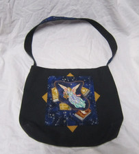 New Handmade tote bag Bible book angel patchwork embroidered fabric Christian