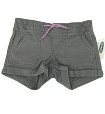 Old Navy Girls Grey Cuffed Twill Shorts Pull On Size 5 XS