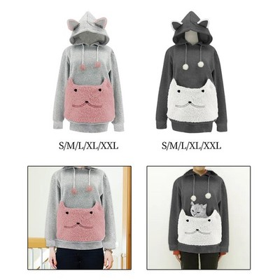 Haustier-Hoodie-Sweatshirt Damen-Hoodies Big Pouch Hoodie Cat  Pullover