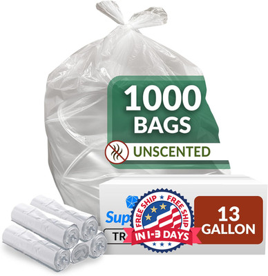 Bolsas Basura 13 Galones 1000 Pzs Cocina Altas Transparentes Multiuso Resistente