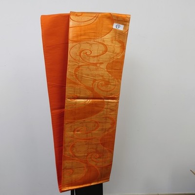 Kimono Fukuro Obi Japanische Seide Gold Welle Wirbel Muster Elegant Traditionell
