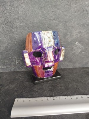 Handgefertigte Deko Maske aus Naturstein und Perlmutt - Unikat