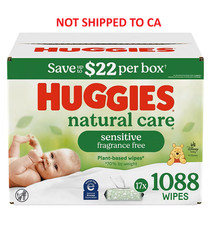 Huggies Natural Care Sensitive Baby Wipes Unscented 1088 Count 17 Flip Packs